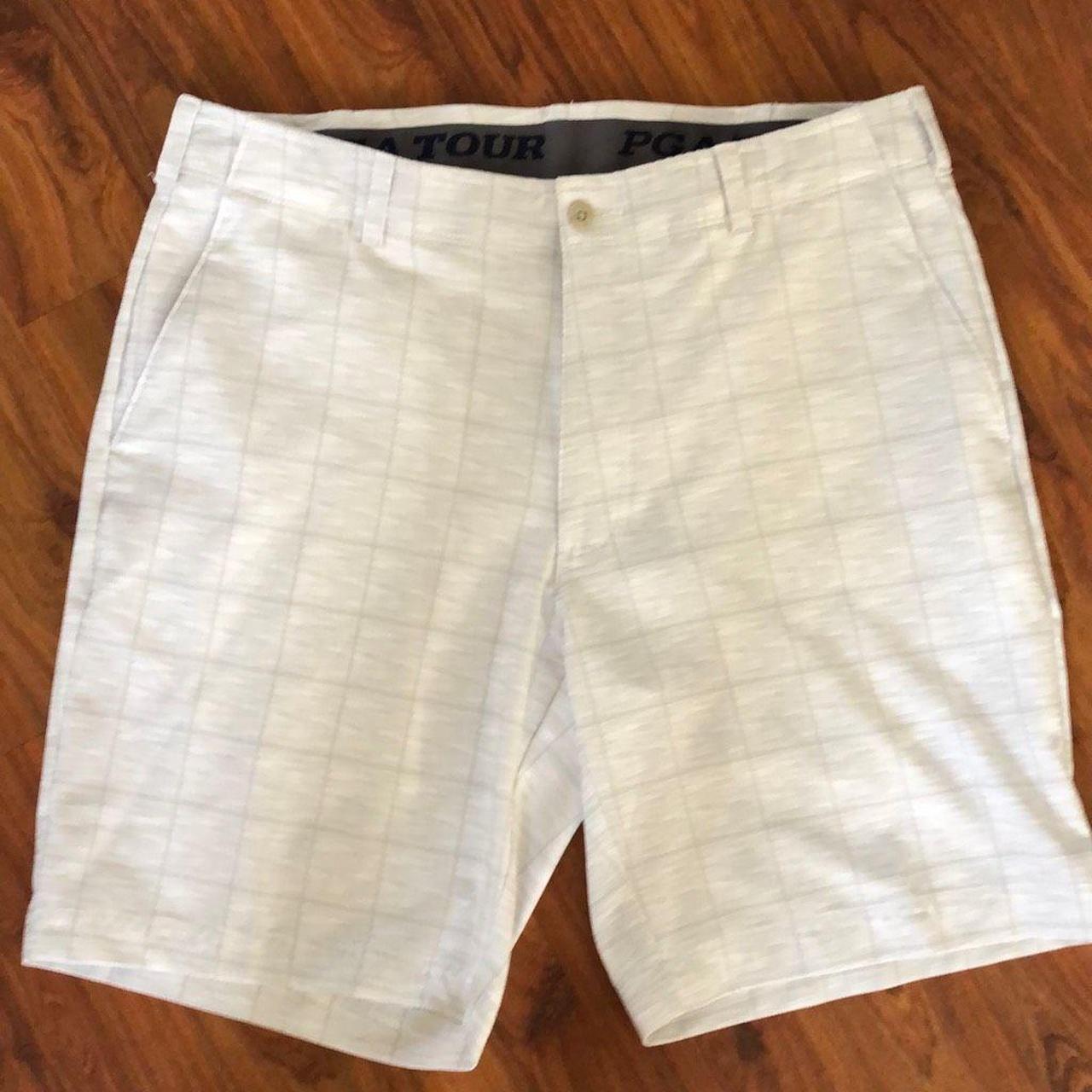 PGA Tour Men's White and Grey Shorts | Depop