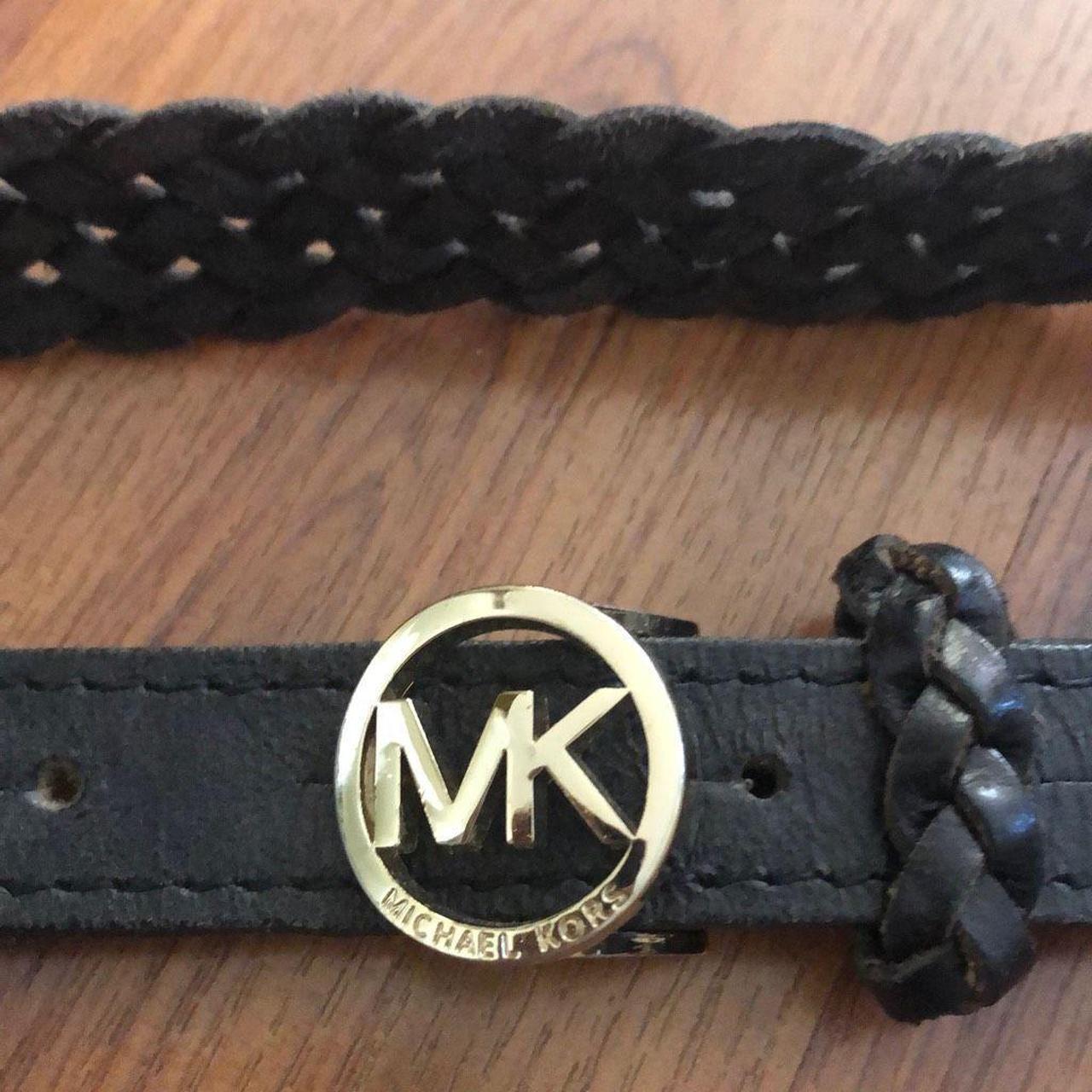 Michael kors braided leather shop belt