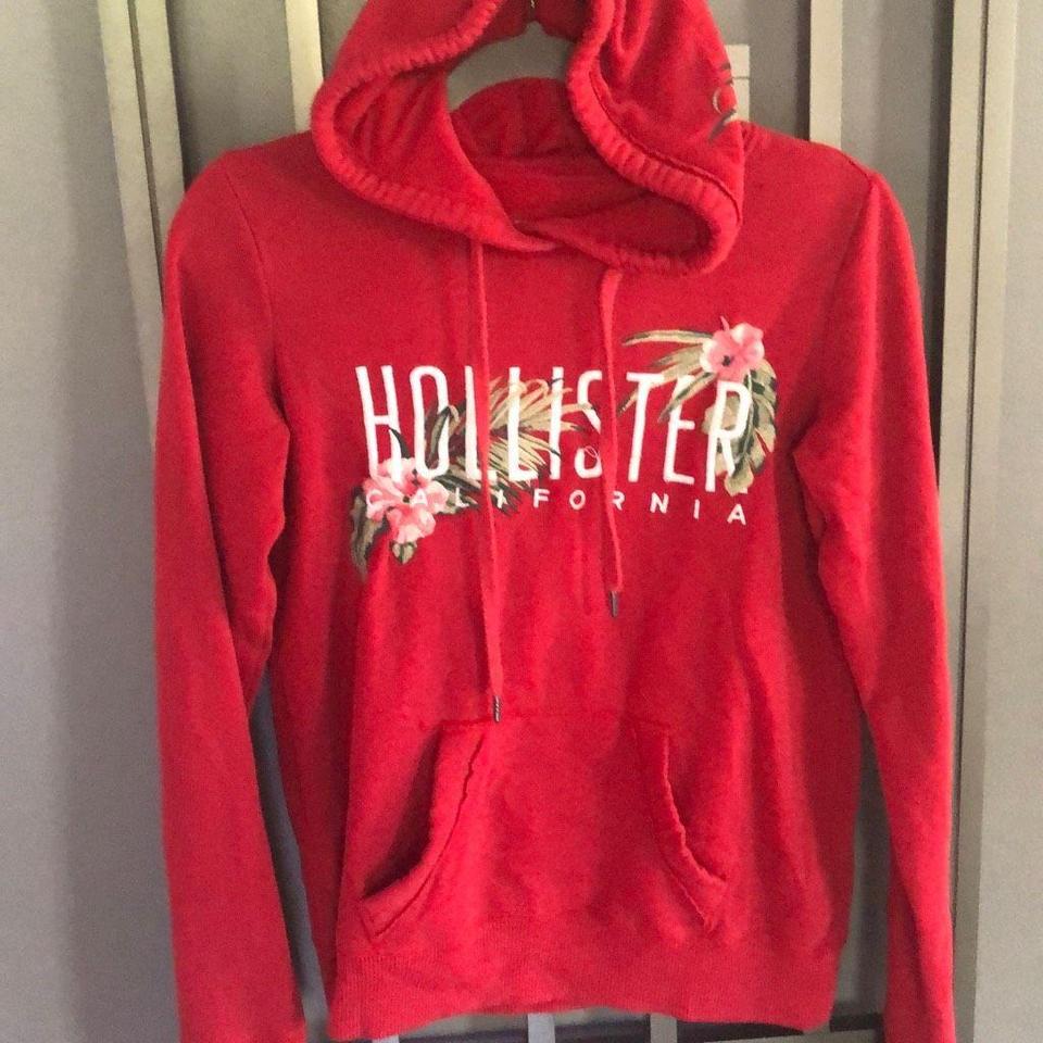 Red sales hollister hoodie