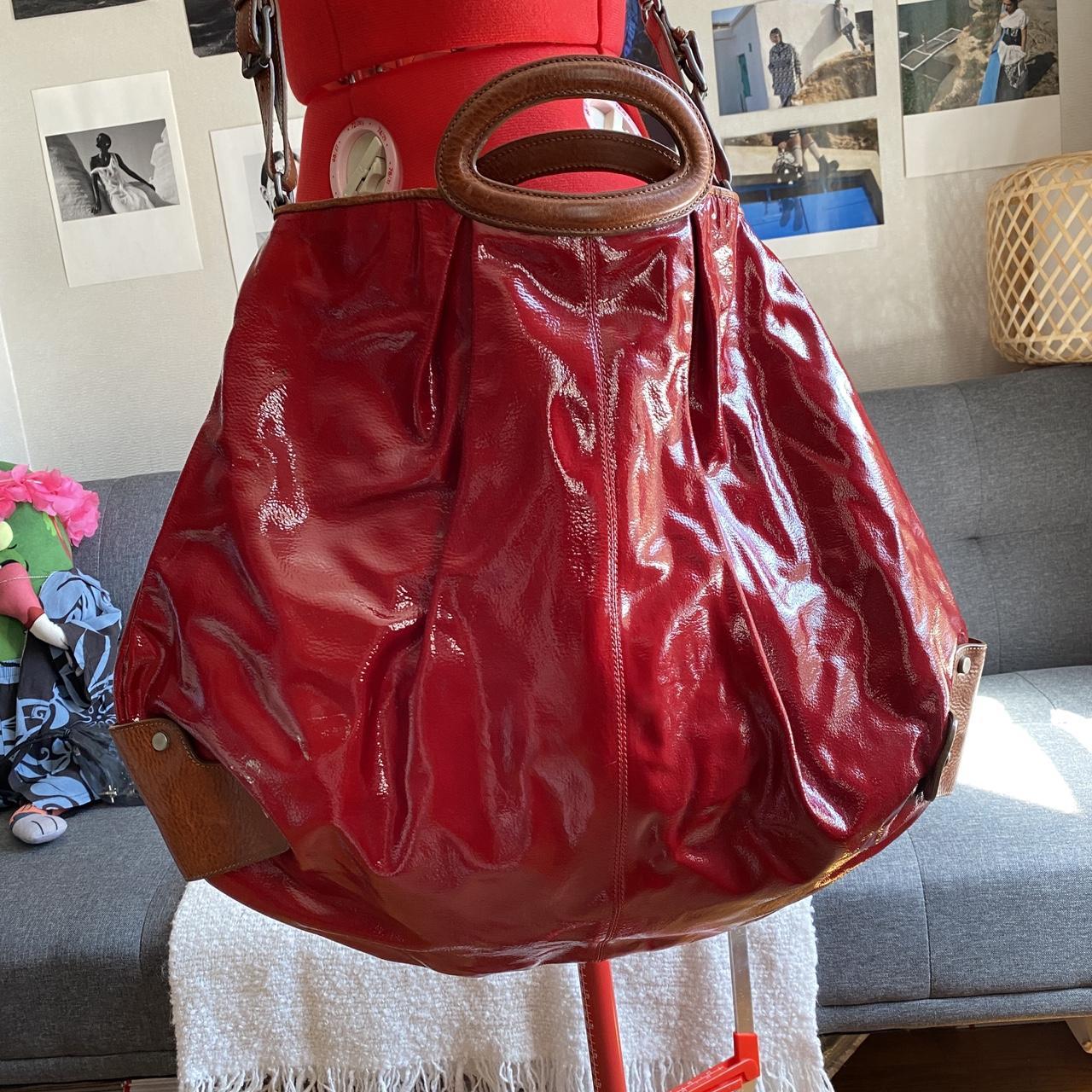 Y2K MARNI Red/Brown Patent Leather and Depop