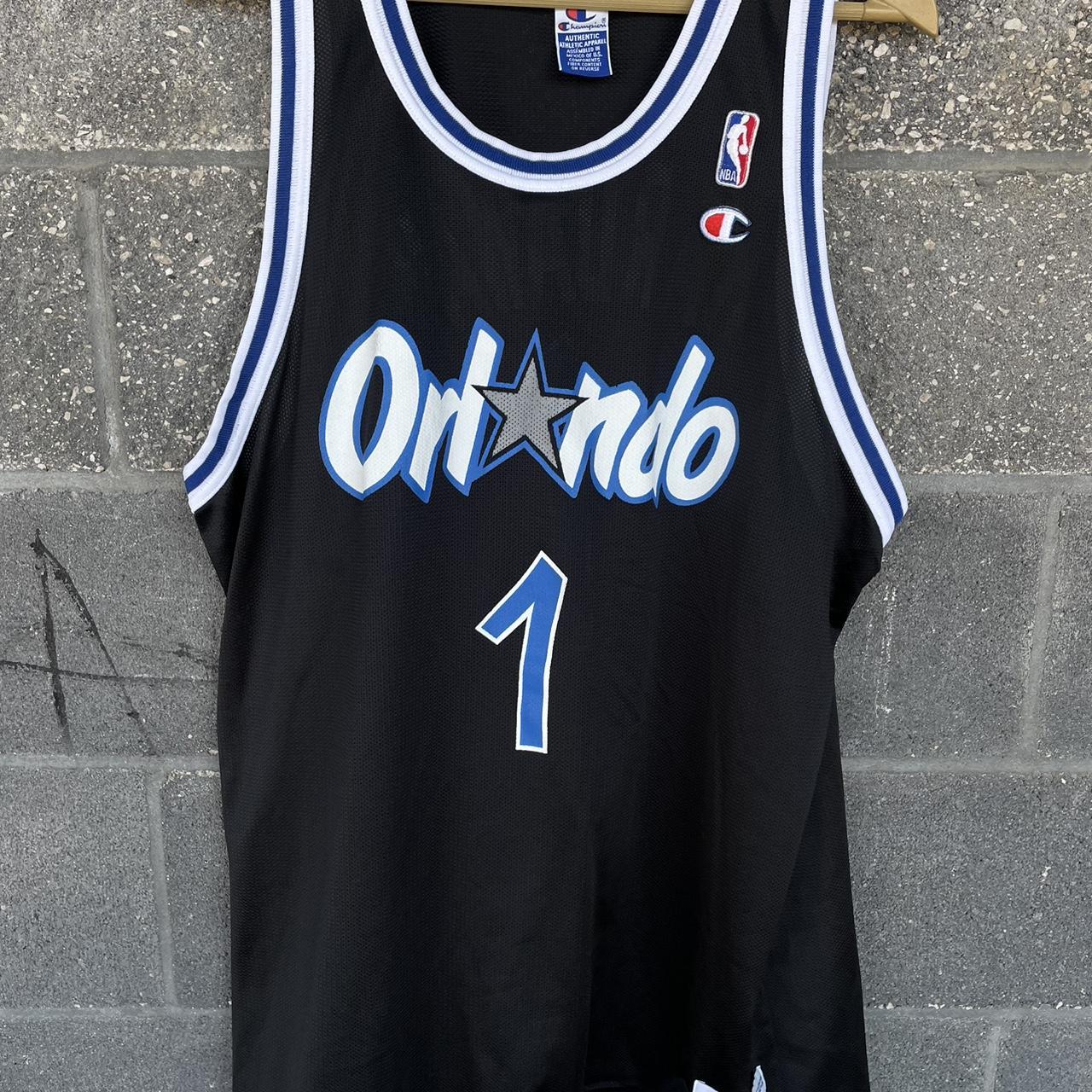 Champion Orlando Hardaway basketball jersey Black - Depop