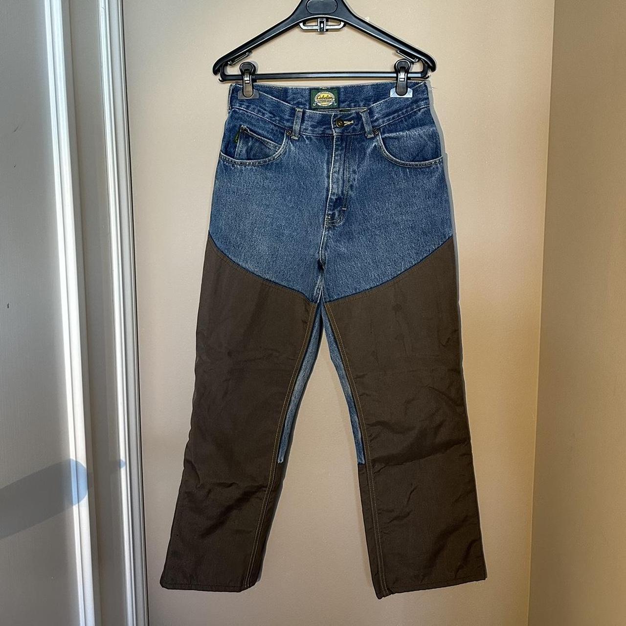 cabelas roughneck jeans brown colorblock size 14... Depop