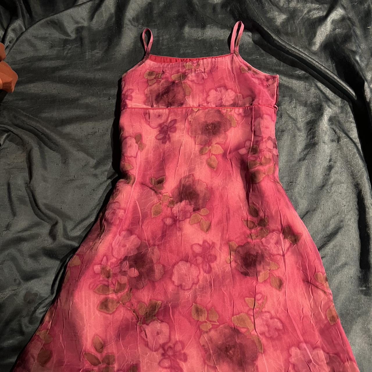 Y2K floral dress, 2nd pic true to color - Depop