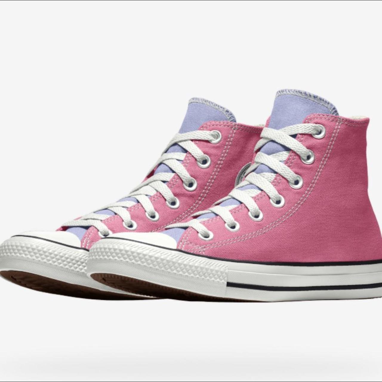 Converse Women's Pink and Blue Footwear | Depop