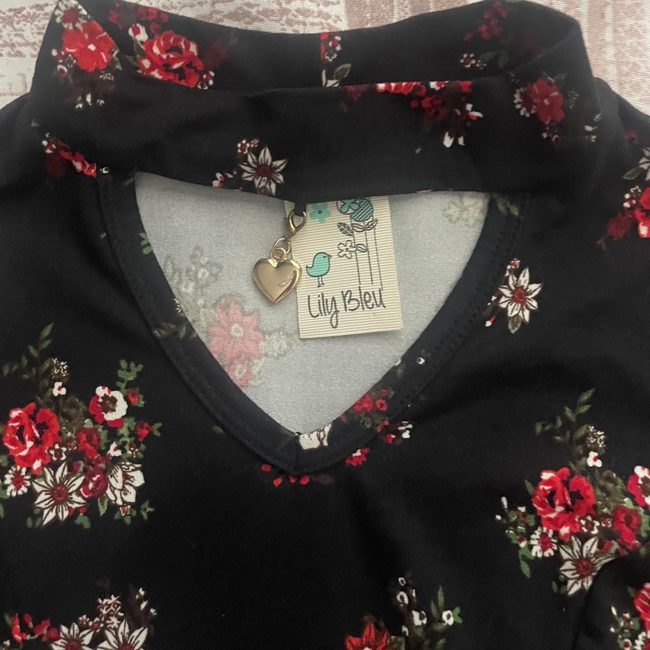 pretty lily bleu floral dress for kids -size 10 Depop