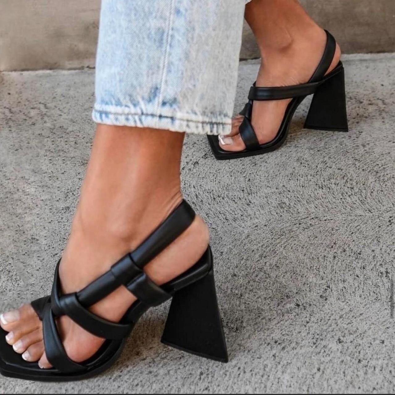 Jo Mercer Sakura block heeled sandal Black... - Depop