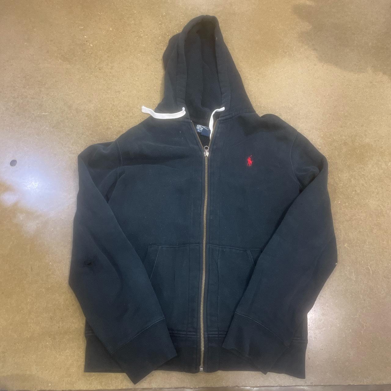 Vintage Polo zip up hoodie Stains and holes \\... - Depop