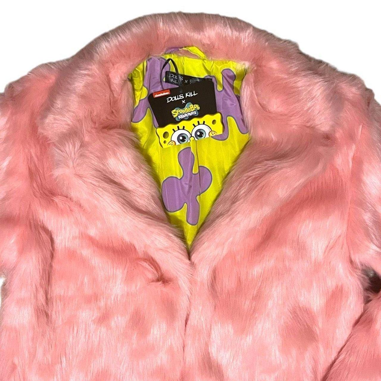 Dolls Kill x SpongeBob I'm With Dummy Faux Fur Coat... Depop