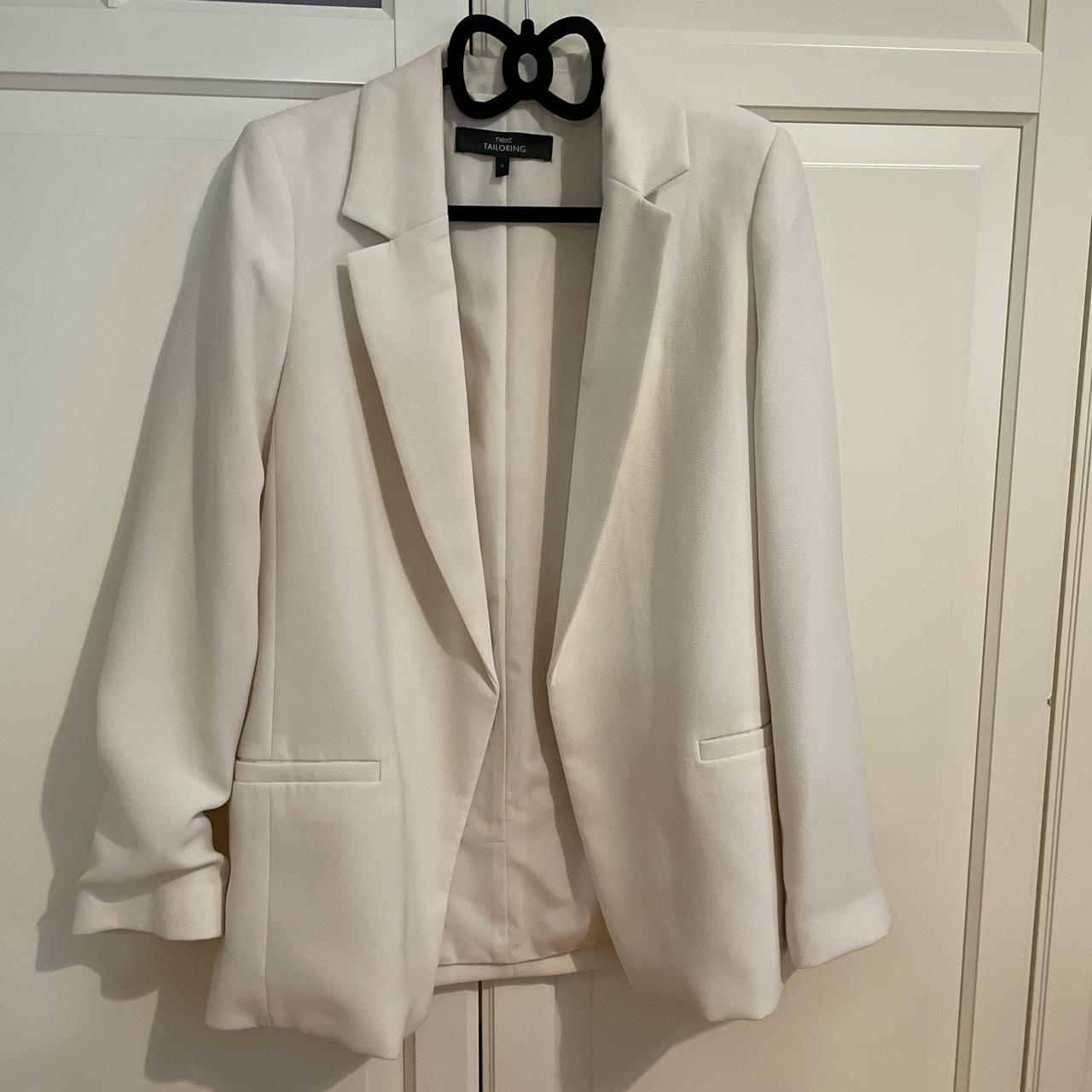 NEXT white floaty blazer Size 6 but would fit a... - Depop