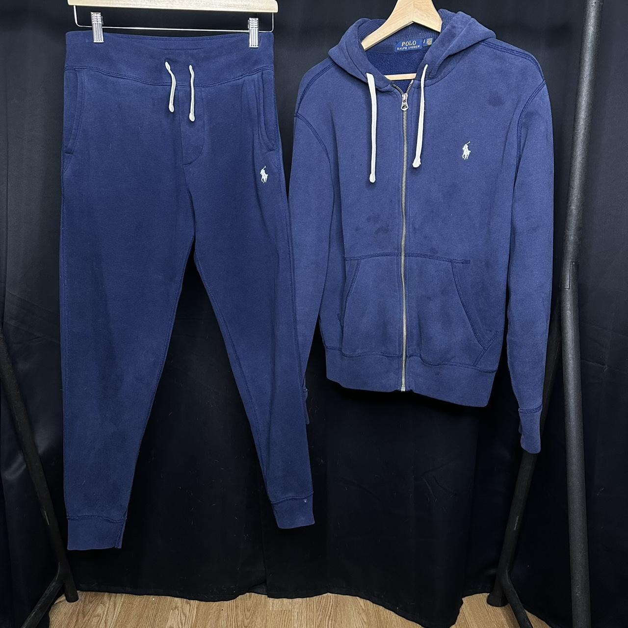 Navy Blue Ralph Lauren Tracksuit - Depop