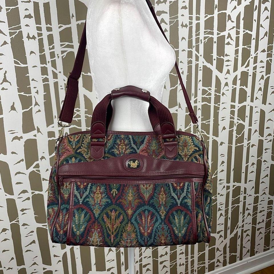 DVF Vintage 90s Tapestry Duffle Travel Bag Carry Depop