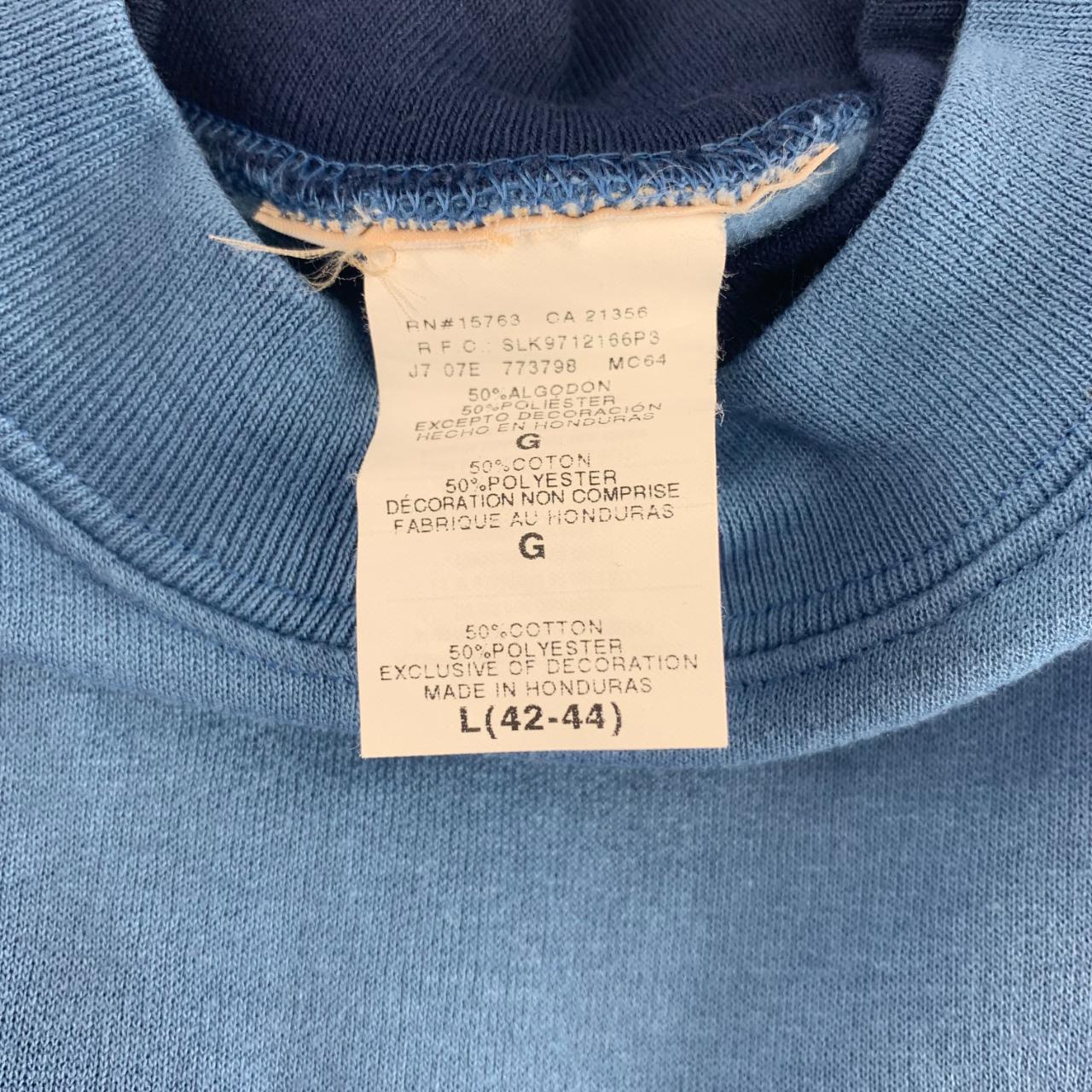 Hanes Double Collared Sweatshirt Light Blue with... - Depop