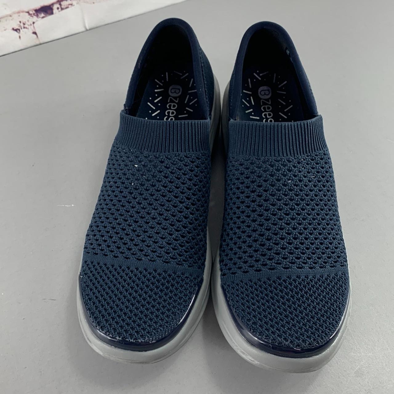 Bzees Charlie Open Knit Slip On Shoes Blue Size 10... - Depop