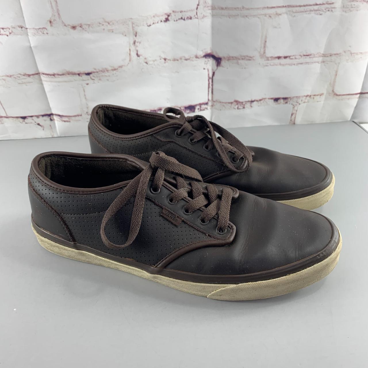 Vans Skate Shoes Brown Leather Size 13 Good Preowned... - Depop