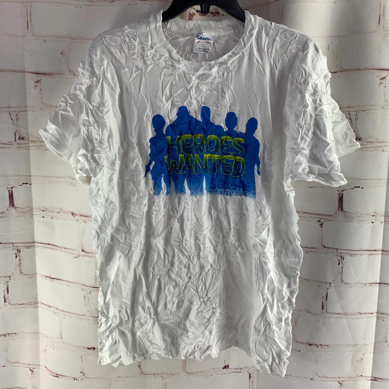 Intel Hereos Wanted T-Shirt White Large New... - Depop