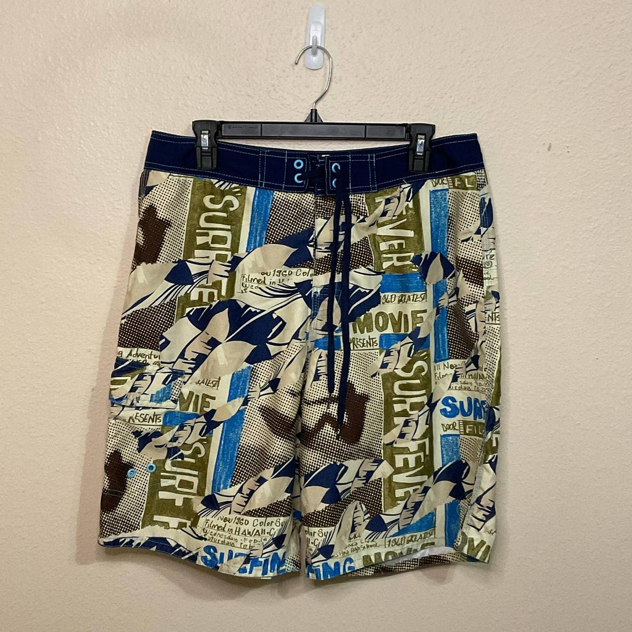 Ocean Pacific Men's Blue Swim-briefs-shorts