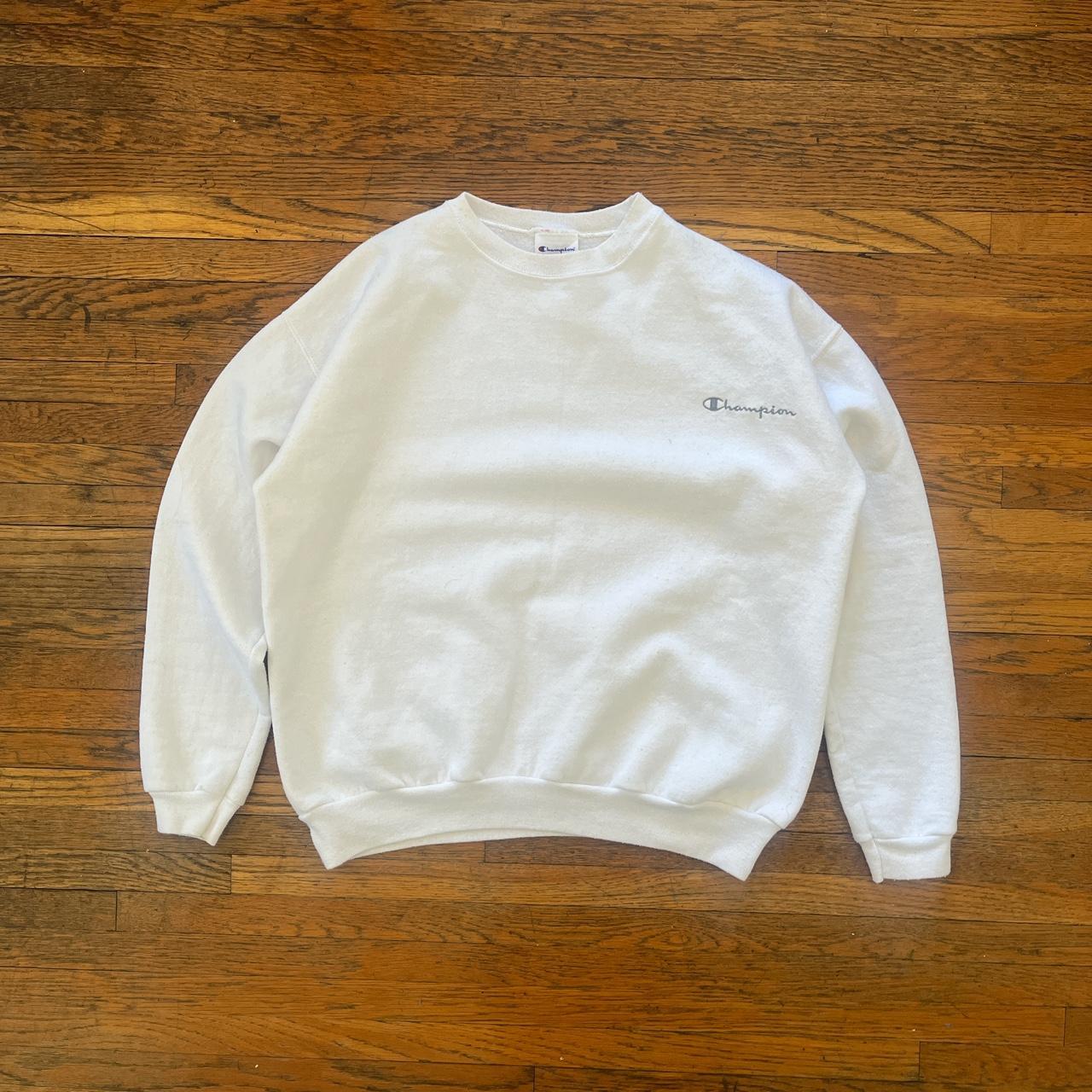 vintage white single stitch champion... - Depop