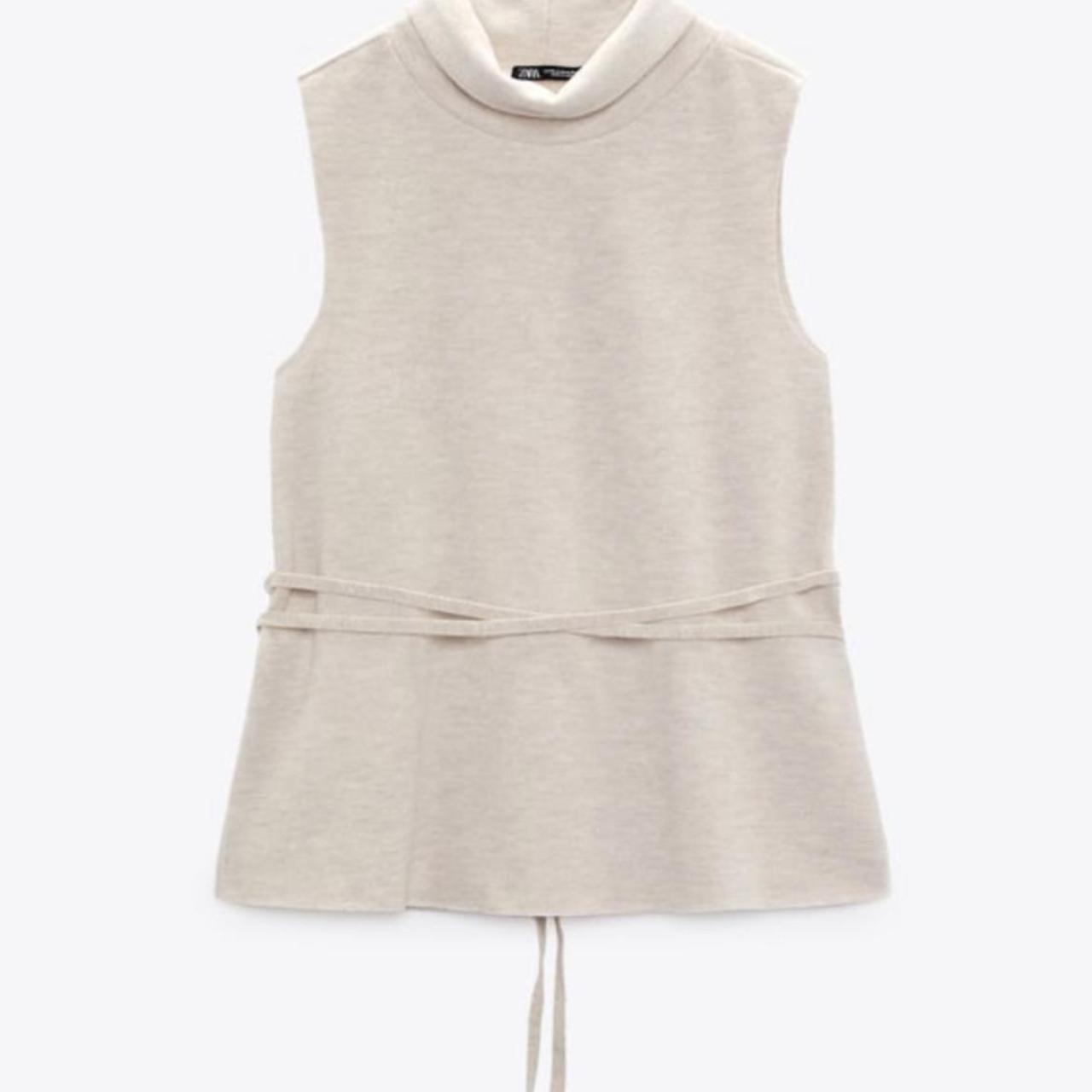 Zara Women's Cream Vest Depop
