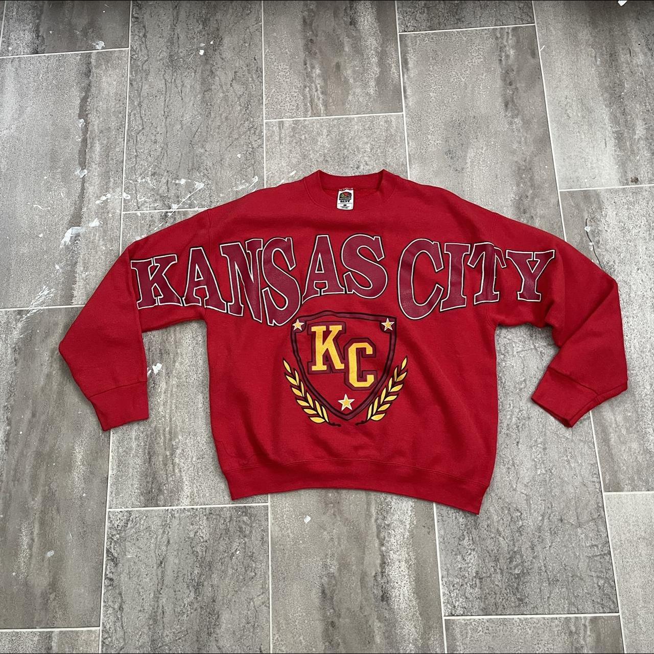 Vintage Kansas City Chiefs Big Spellout Crewneck - Depop