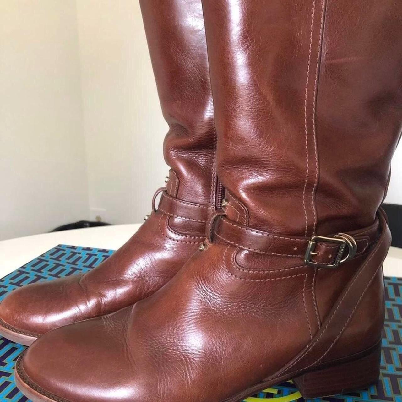 Excellent Condition Tory Burch Calista Almond Riding... - Depop