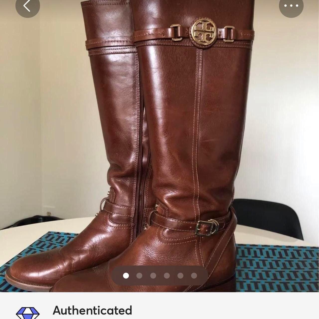 Excellent Condition Tory Burch Calista Almond Riding... - Depop