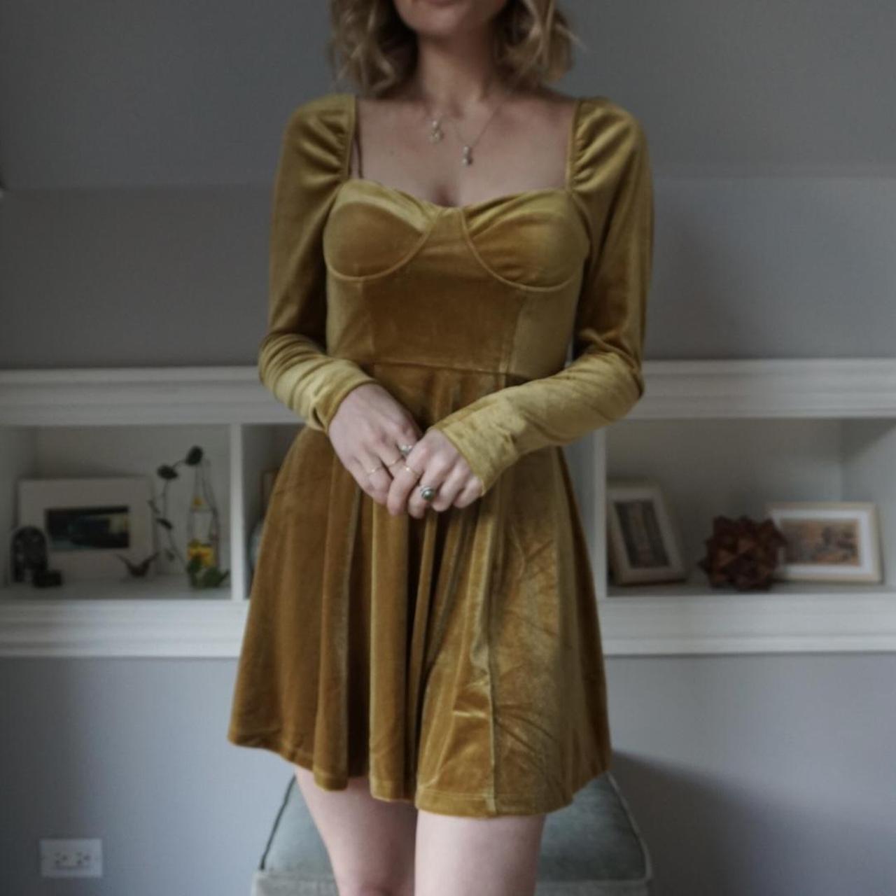 Velvet Gold Babydoll Dress Size