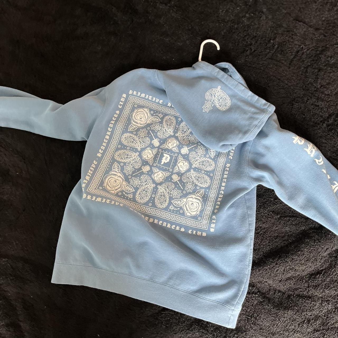 NWT PRIMITIVE HEARTBREAKERS CLUB BANDANA LIGHT BLUE | Depop