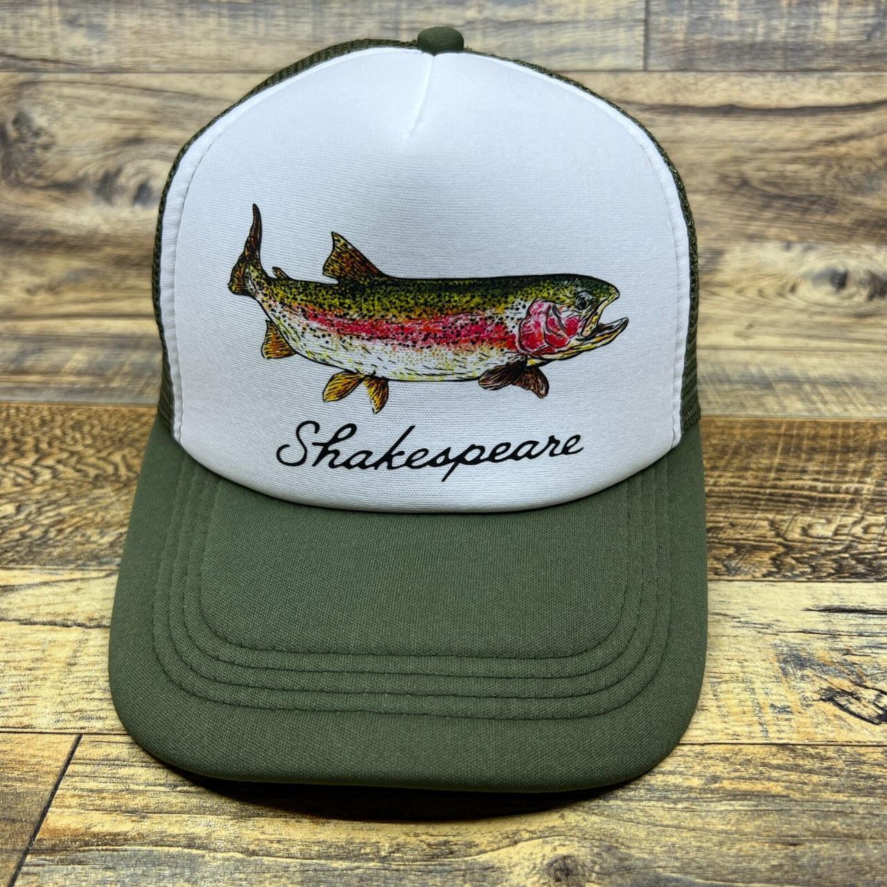 Shakespeare Fishing Mens Trucker Hat Olive Snapback - Depop