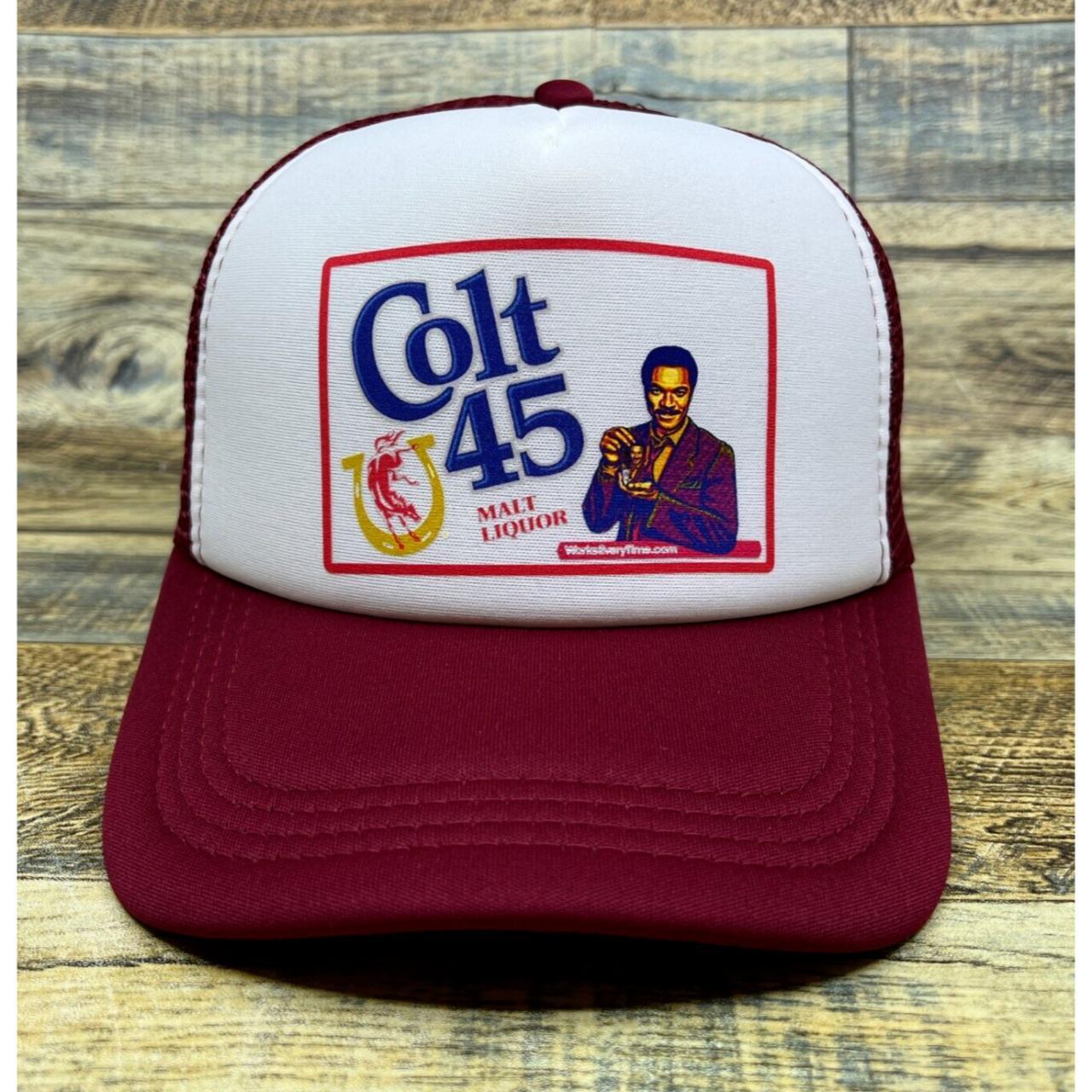 Colt 45 Billy Dee Williams Unisex Trucker Hat Maroon... - Depop