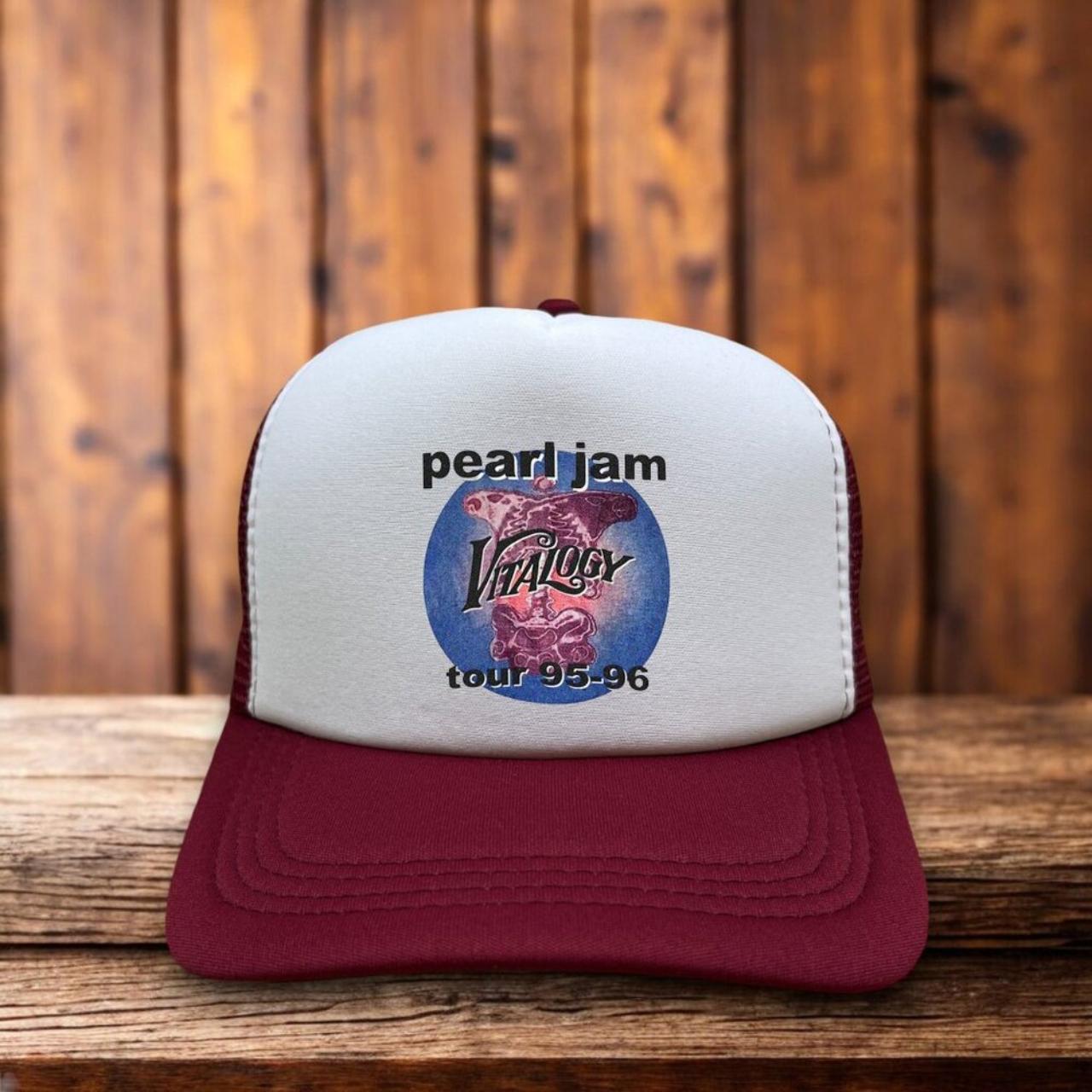 Pearl Jam Mens Trucker Hat Green Snapback 90s | Depop