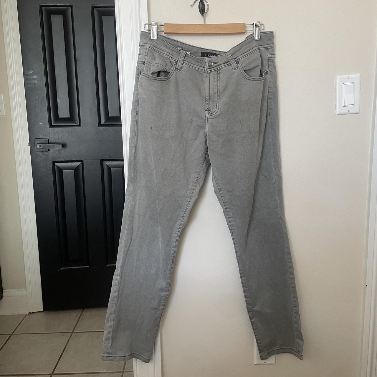 Grey straight legged Liverpool jeans - Depop