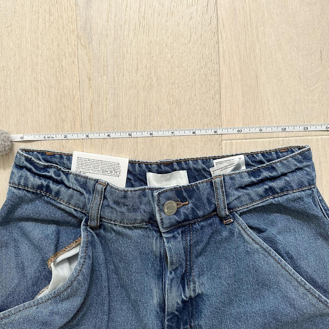 H&M BLUE ACID WASH HIGH WAISTED JEANS- Size 12 but - Depop