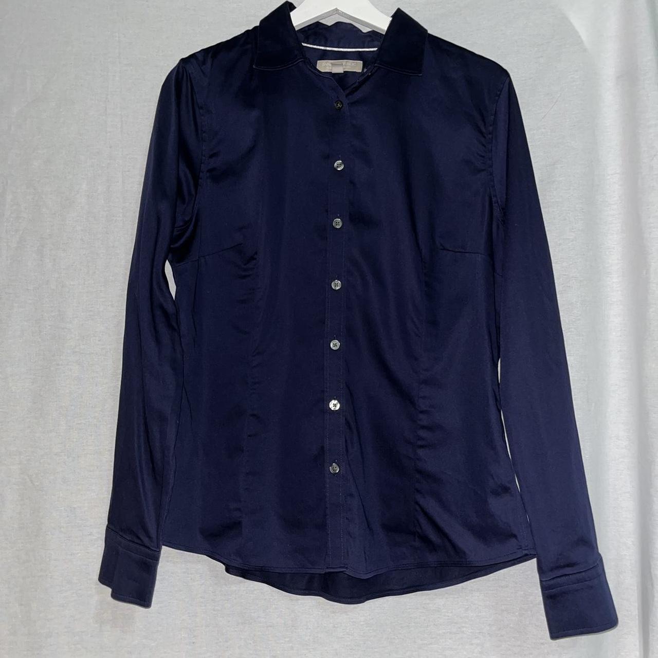 Navy blue Banana Republic button down Length: 25in... - Depop