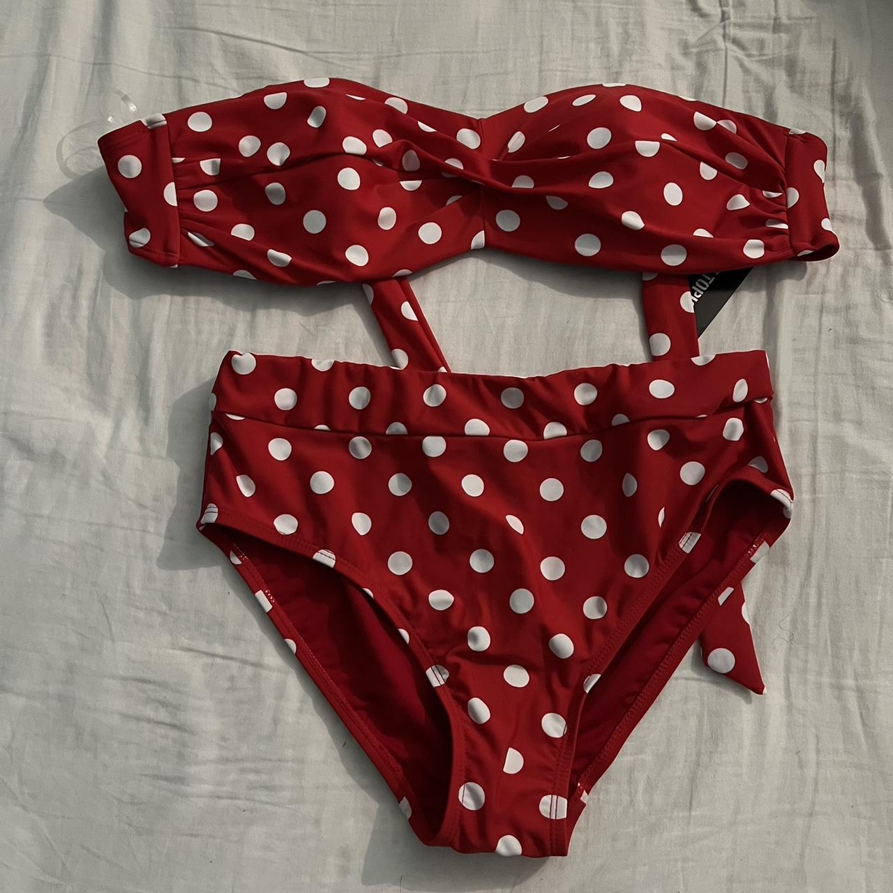 Red PolkaDot Bikini Minnie Mouse themed Hot... Depop