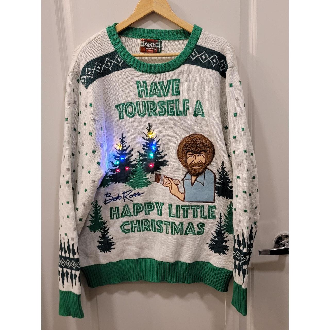 Bob ross christmas jumper best sale