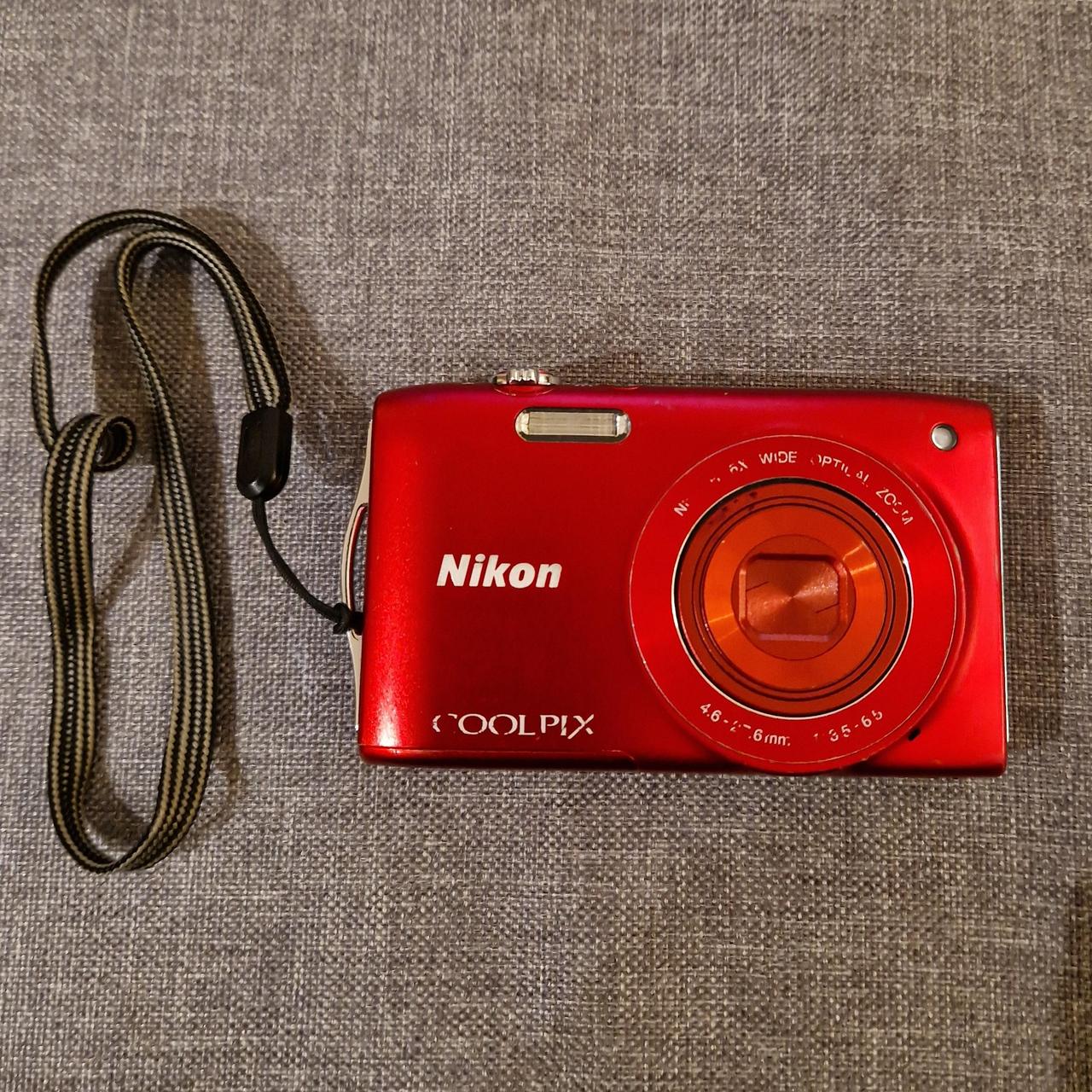 Nikon Coolpix S3200 Compact Camera In Red Used But - Depop