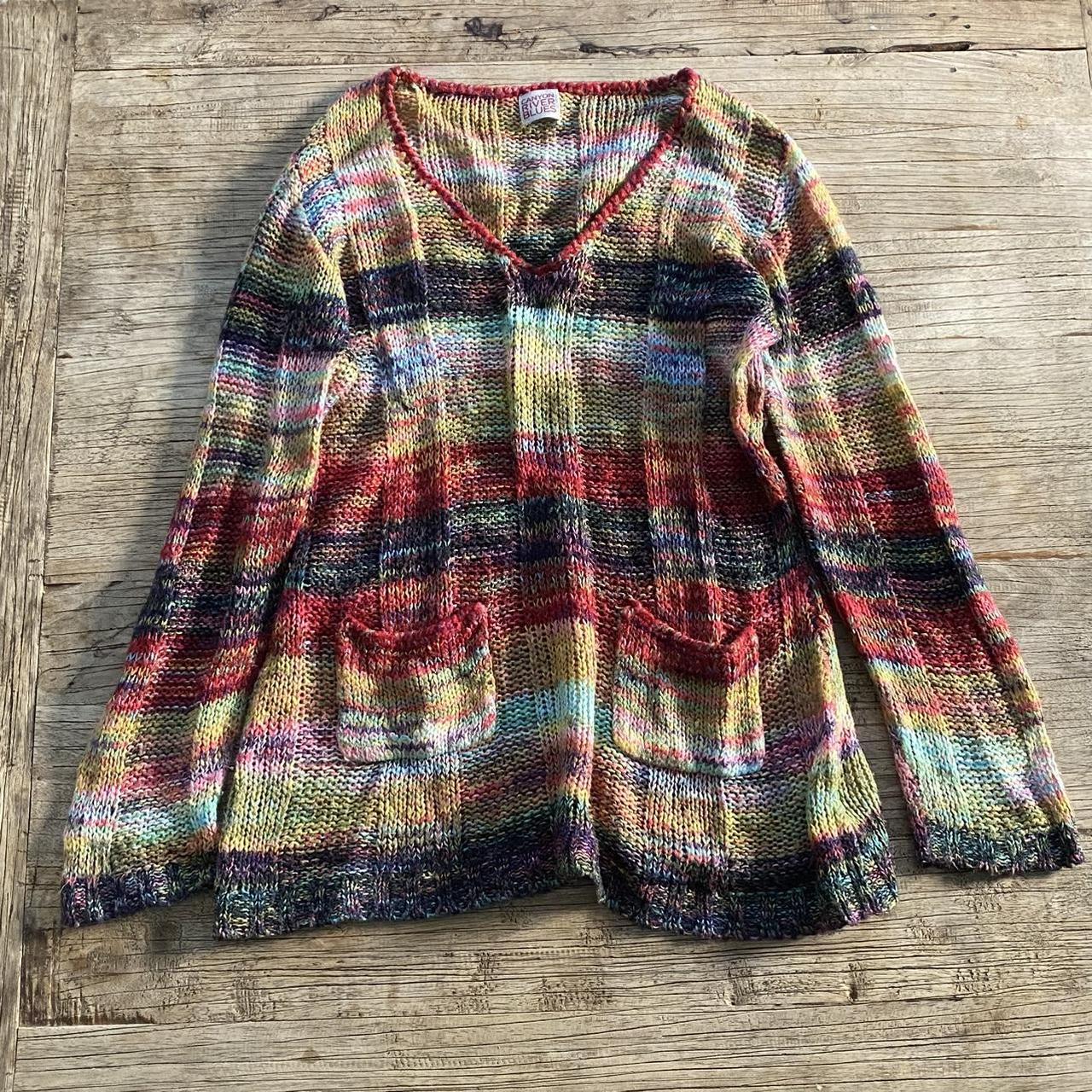 90s y2k whimsigoth knit sweater vintage slouchy... - Depop