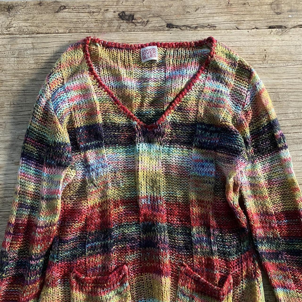 90s y2k whimsigoth knit sweater vintage slouchy... - Depop