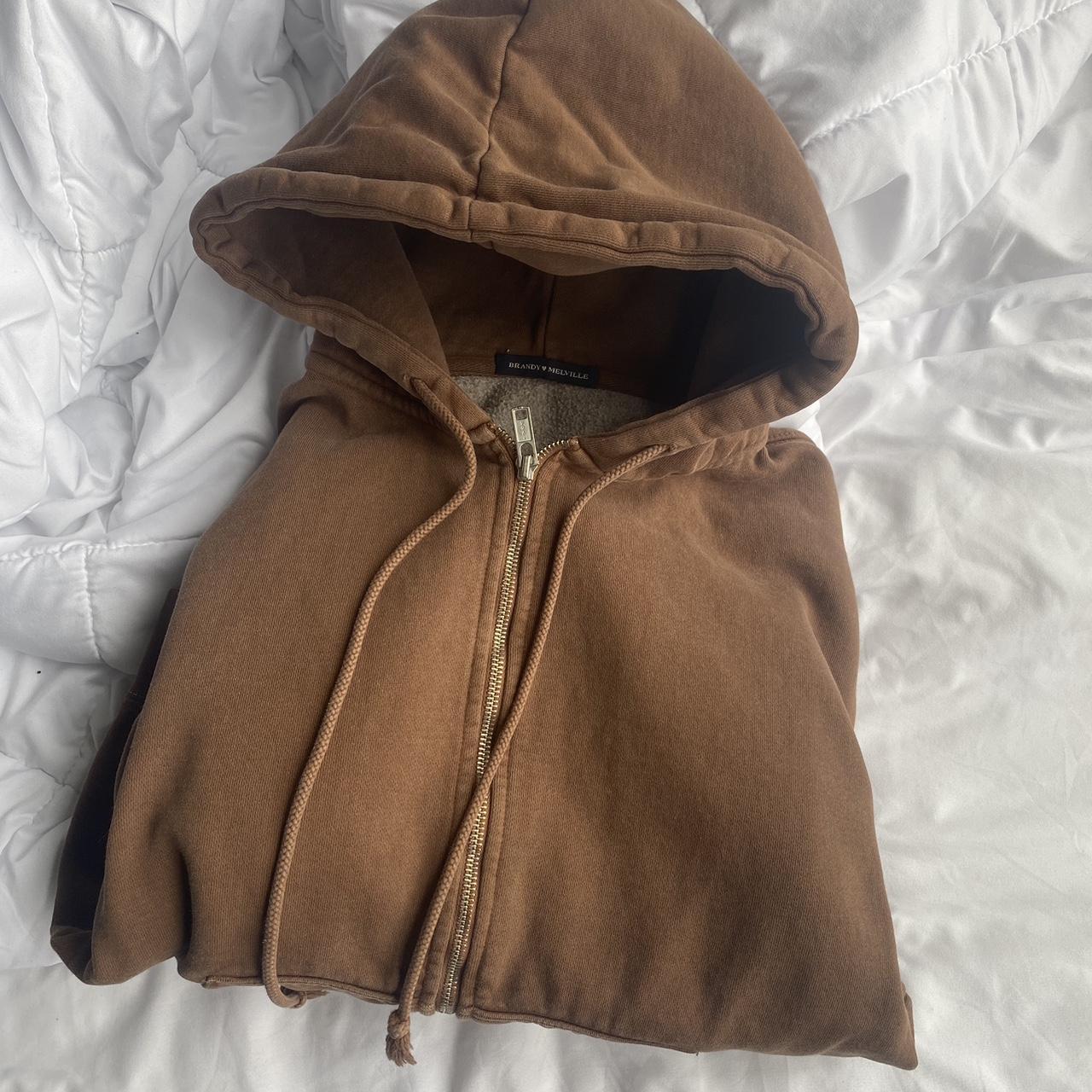 Brandy Melville Women's Brown Hoodie Depop