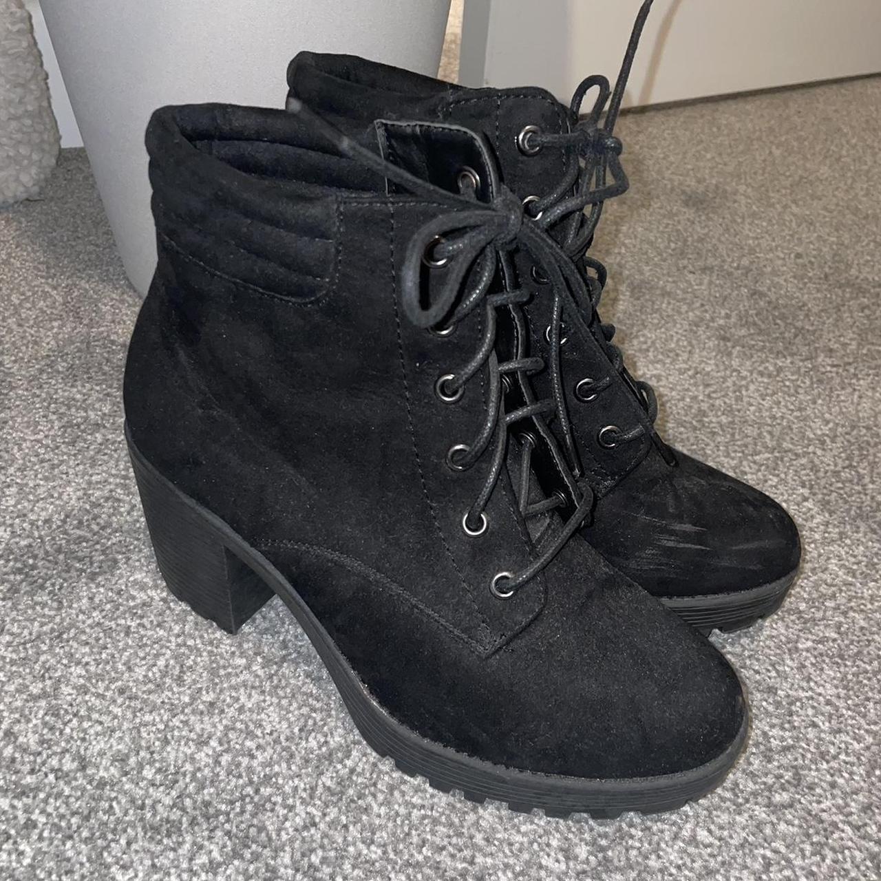 Black Boots Suede Material Look Worn A Few Times Depop