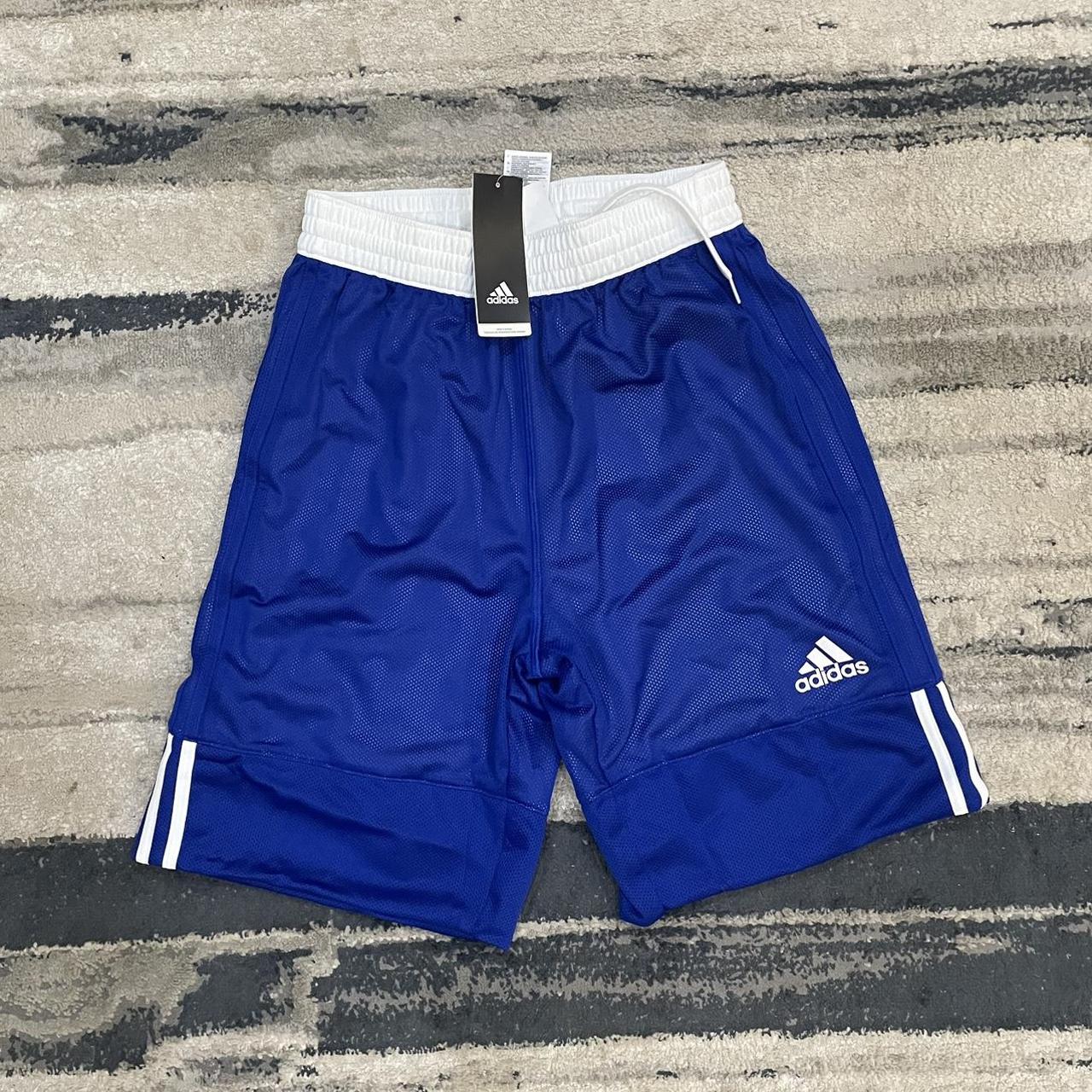 Adidas Men's Blue and White Shorts | Depop