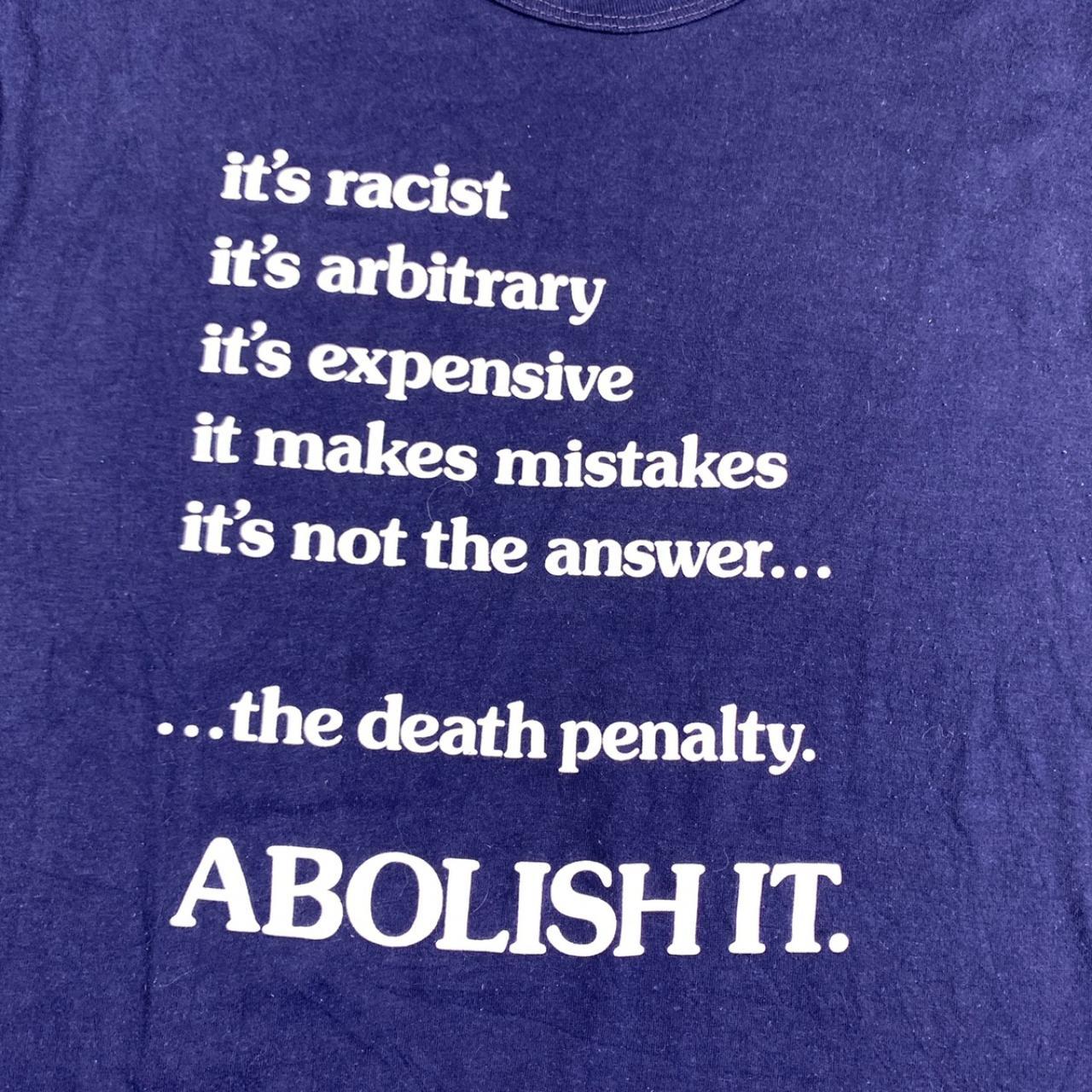 Vintage 1976 Abolish The Death Penalty T-Shirt Size... - Depop