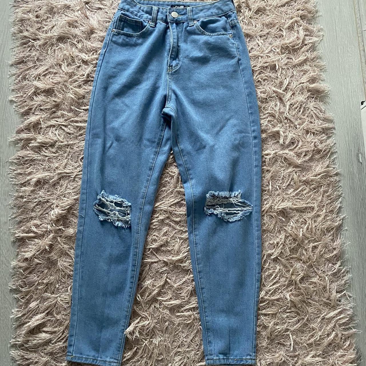 Boohoo Women's Blue and Navy Jeans | Depop