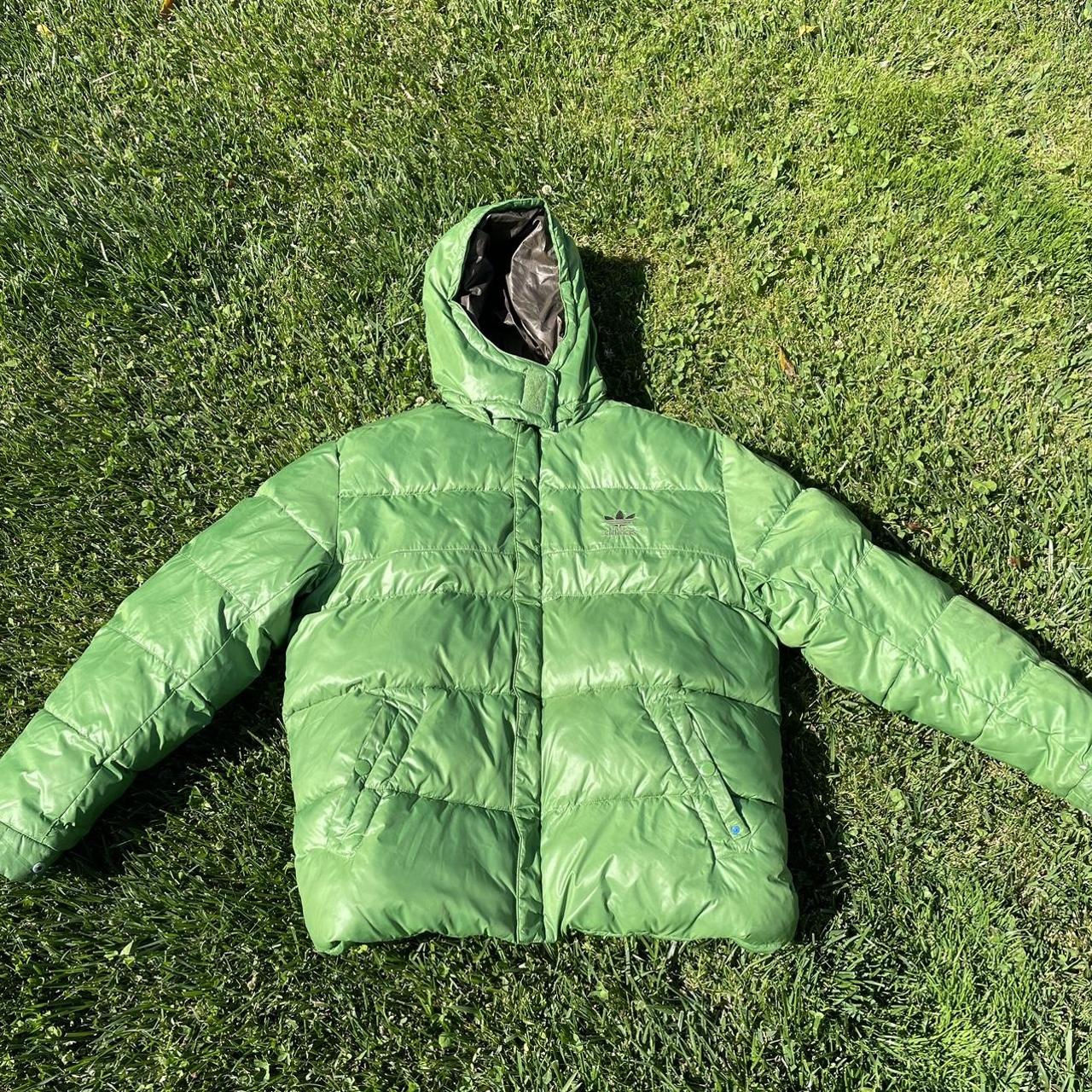 VINTAGE ADIDAS GREEN PUFFER JACKET SIZE L has a... - Depop