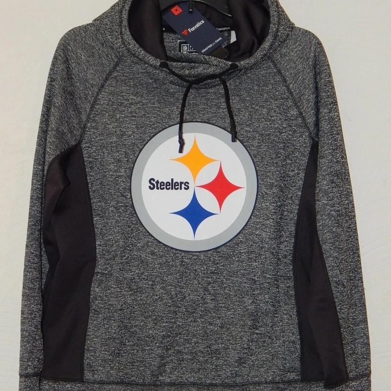 Women's Steelers zip-up white hoodie size medium. - Depop