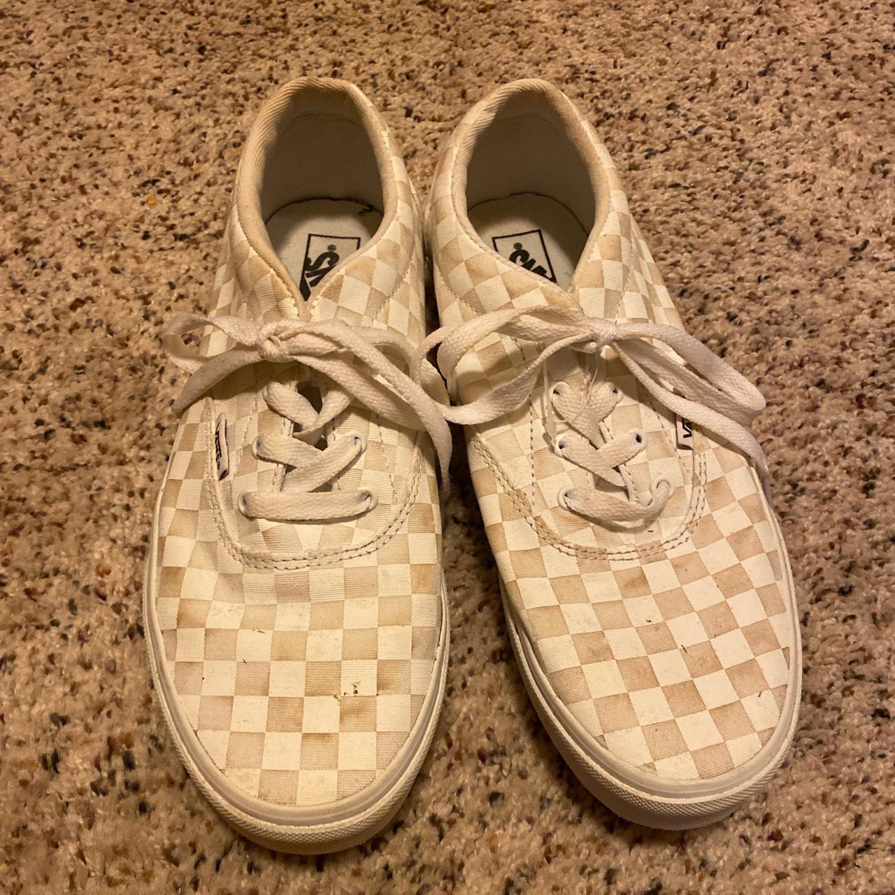 White checkered sales vans with laces