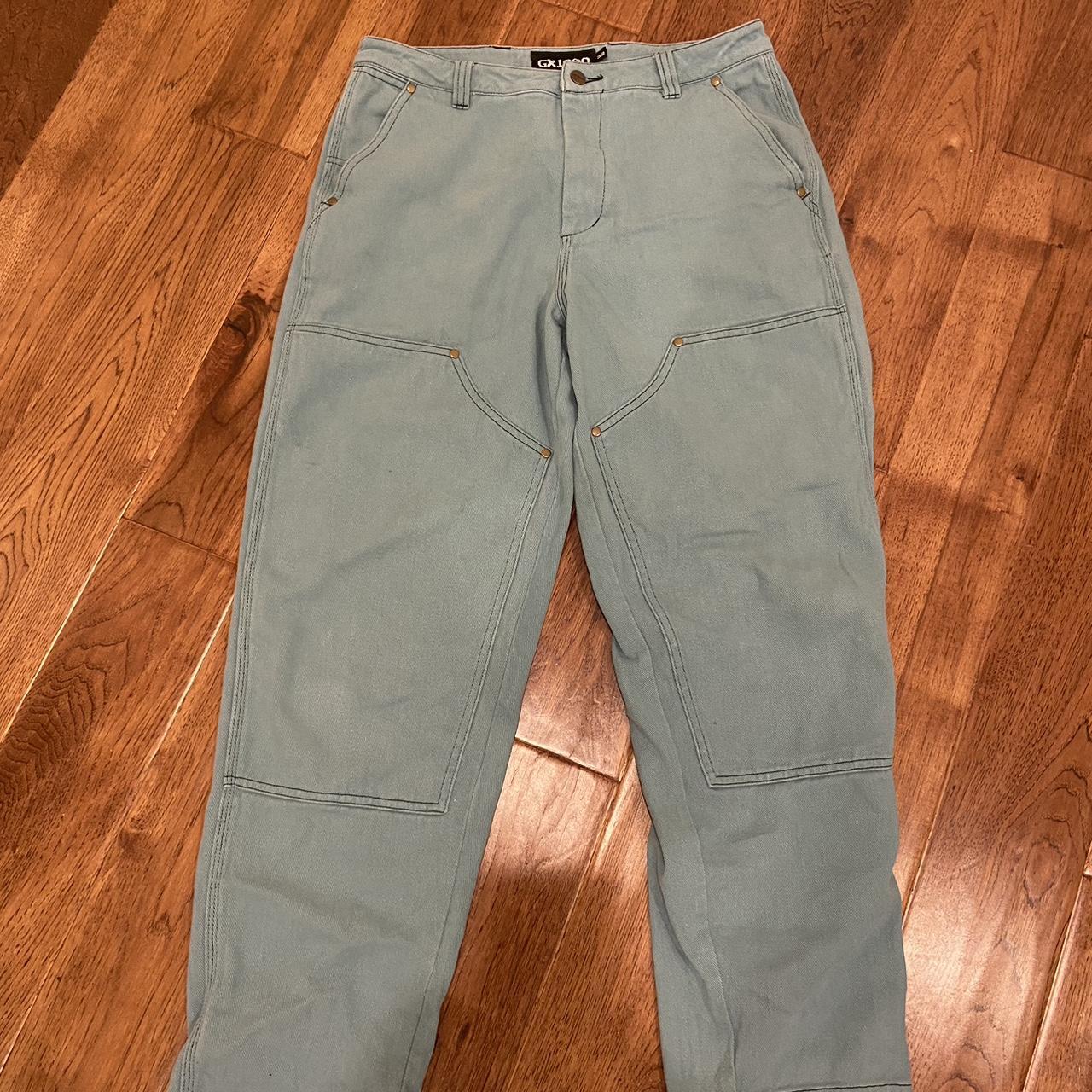 gx1000 double knee pants. size 32. sick teal color... - Depop