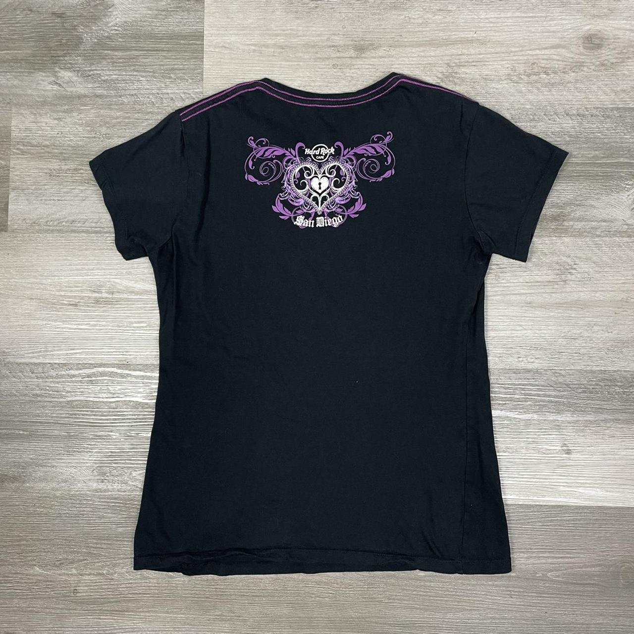 Hard Rock Cafe Women's Black and Purple T-shirt (2)