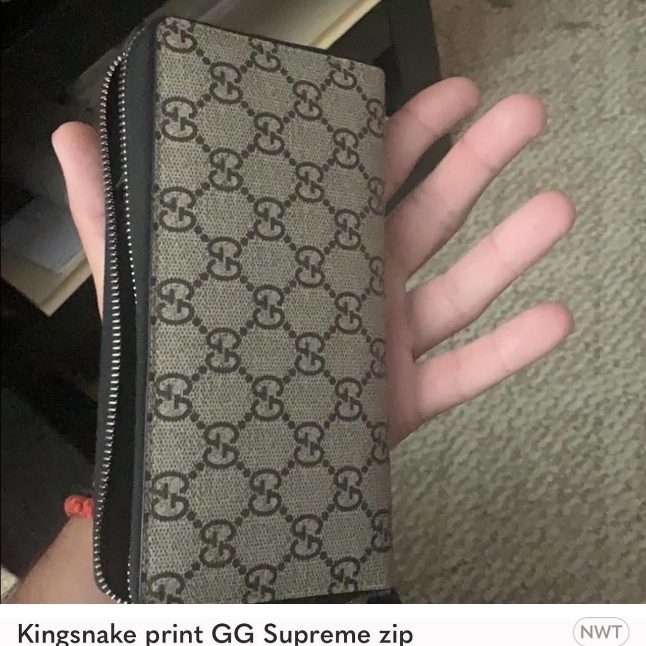 Kingsnake Print Gg Supreme Long Wallet In Black