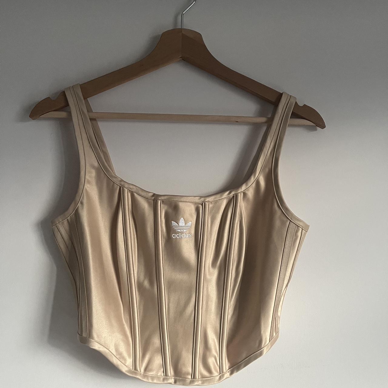 adidas Originals Relaxed Risqué Satin Look Corset in Pink